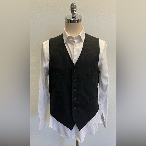 Aquascutum of London Vintage 3 Piece Striped Pleated Wool Suit in Gray Size 44 L - Picture 3 of 15